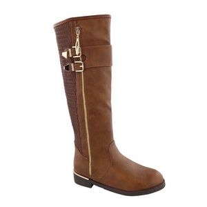 Brand New Women's Ginger Riding Round Toe Knee High Boots - Tan